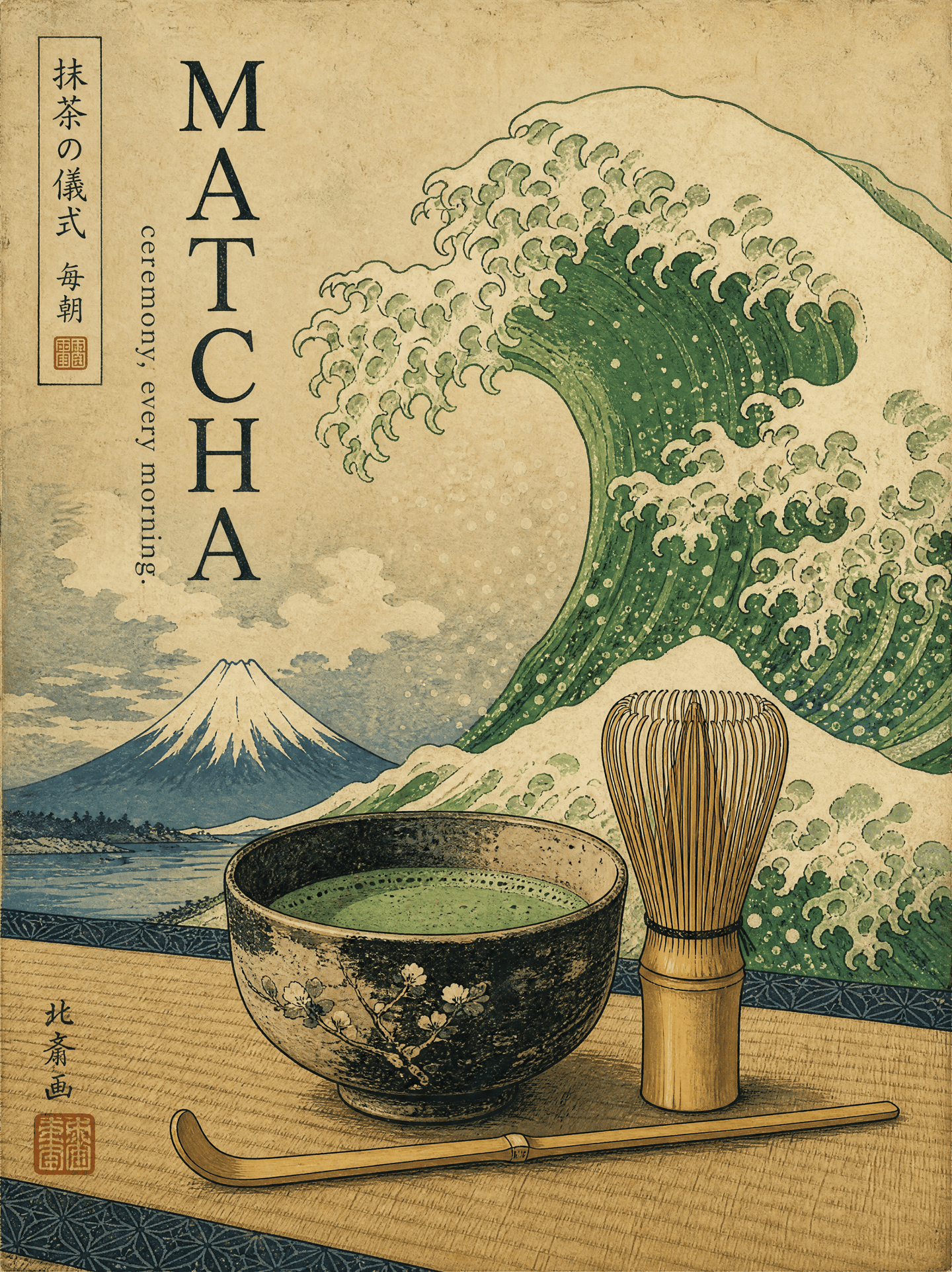 Japanese ukiyo-e woodblock style