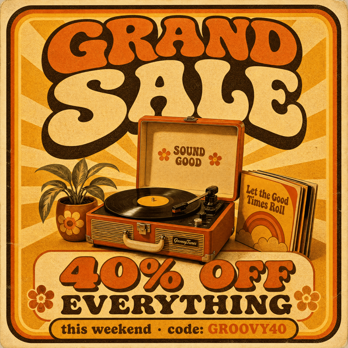 1970s vintage advertising poster design