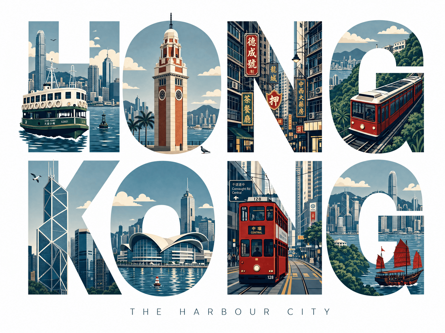 modern typographic travel poster