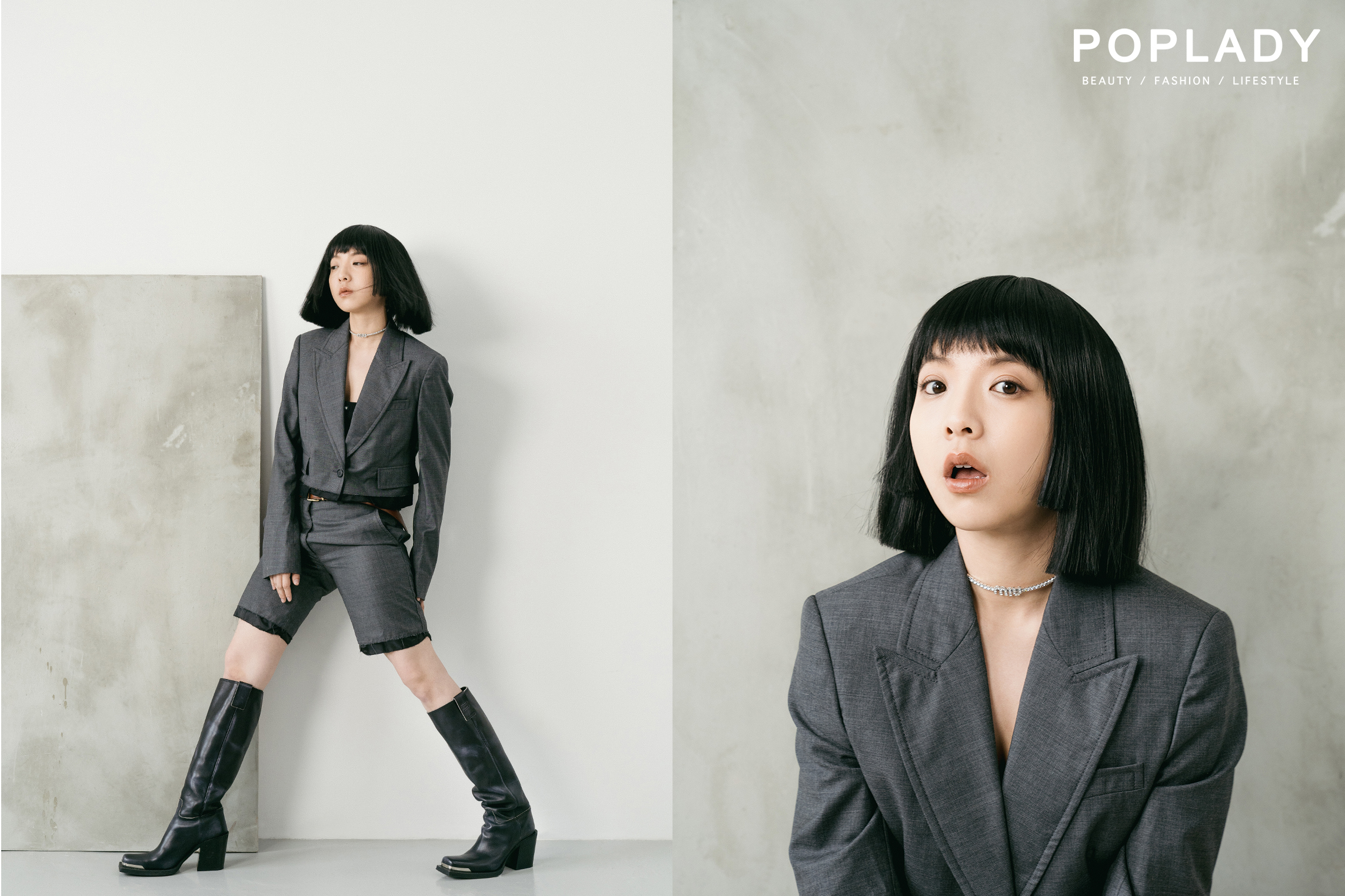 Blazer、Tube、Pants、Belt、Long Boots All From Miu Miu