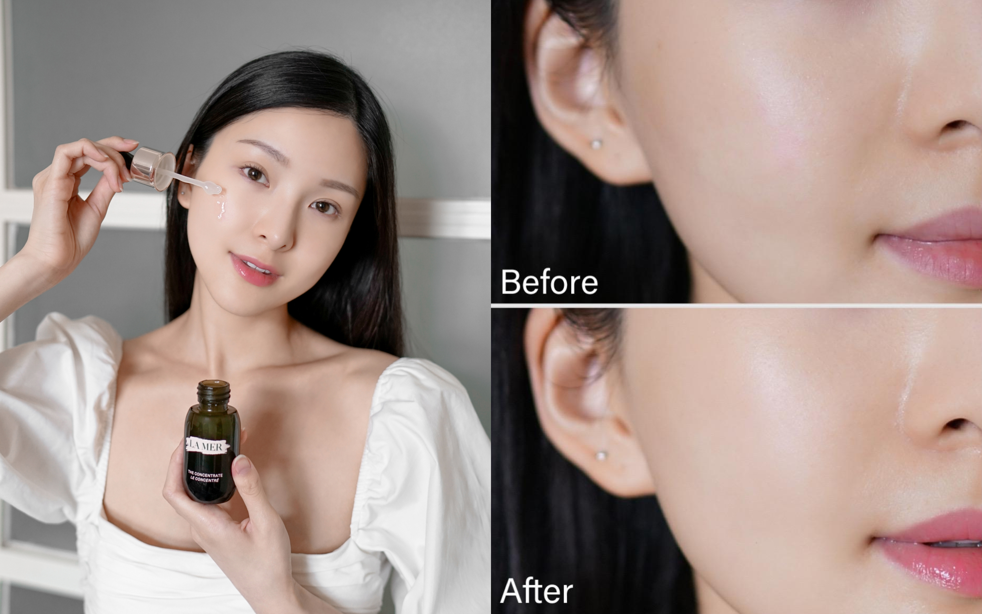 使用 The Concentrate 極緻修護精華後，Aiko 膚質得到看得見的改善，特別是在做 HIFU 療程後，消淡退紅效果特別快及明顯！