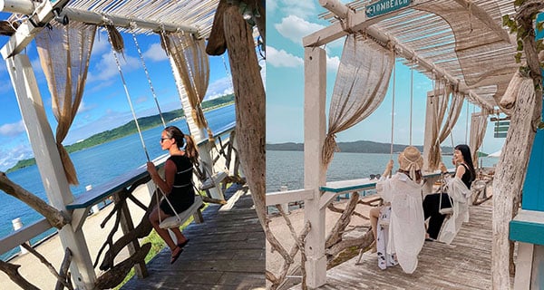 [Japan] Okinawa Pizza café, where you can sit on the swing enjoying the healing sea view while eating!
