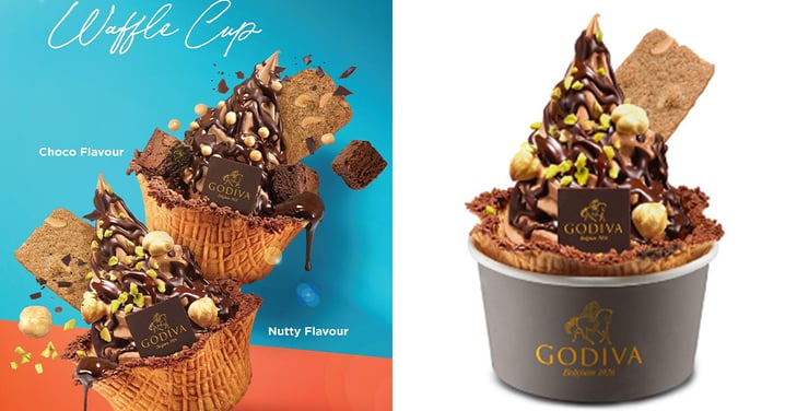 【香港Godiva】全新脆皮朱古力雪糕窩夫杯！兩款新口味包括Nutty / Choco