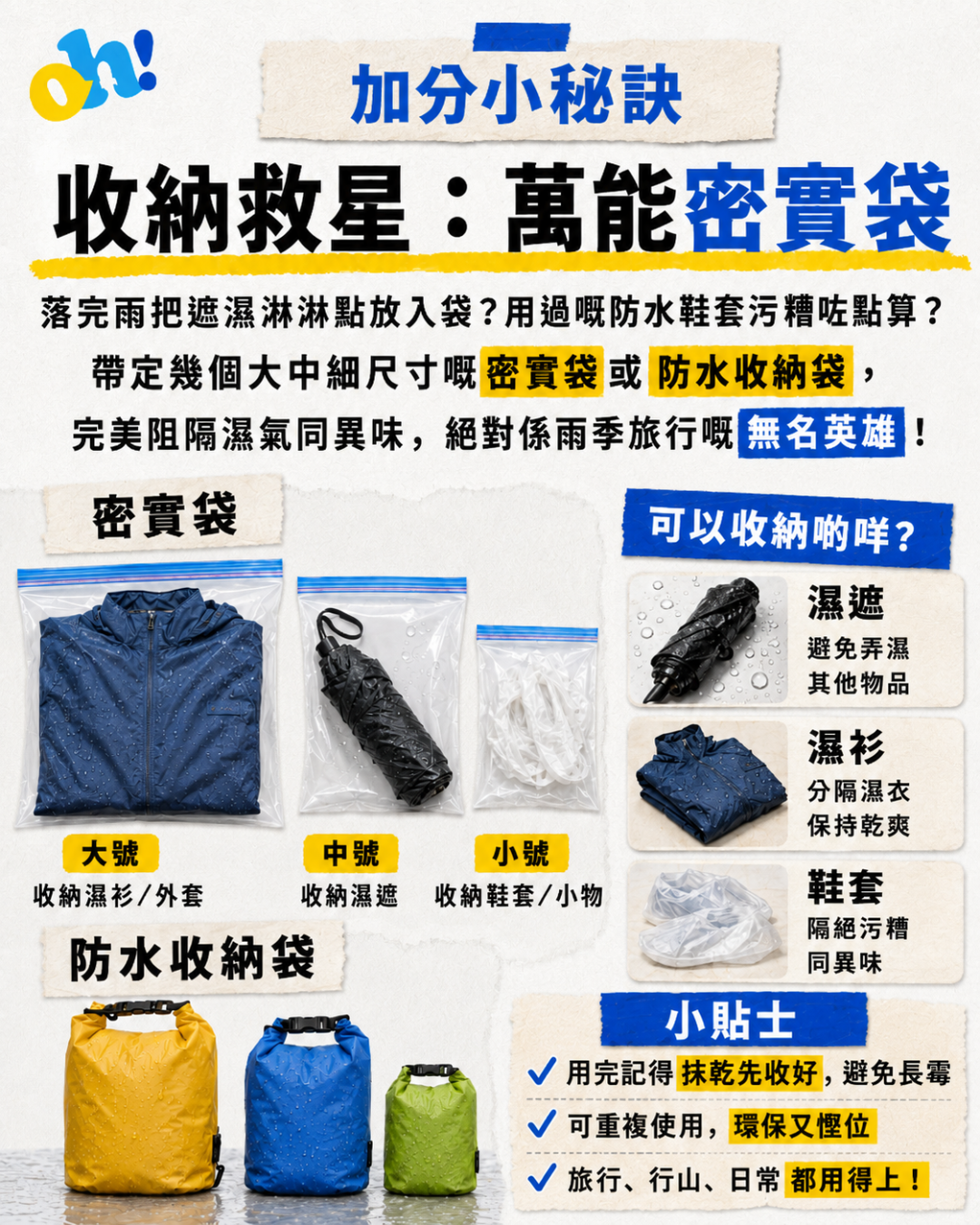 雨季旅遊裝備