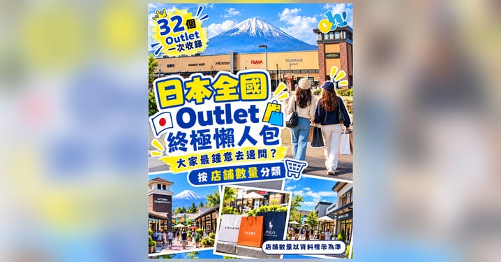 【日本購物攻略】2026 日本全國 32 個 Outlet 終極懶人包：S～D 級規模排行榜與行程挑選全指南