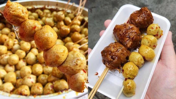 葵芳小食檔甜辣魚蛋 超巨型蒸牛肉球| 香港美食 | 放假去邊