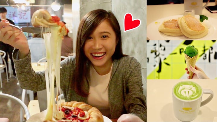 尖沙咀增肥之旅～必食抹茶班戟 爆餡芝士Pizza! | 香港美食 | 放假去邊