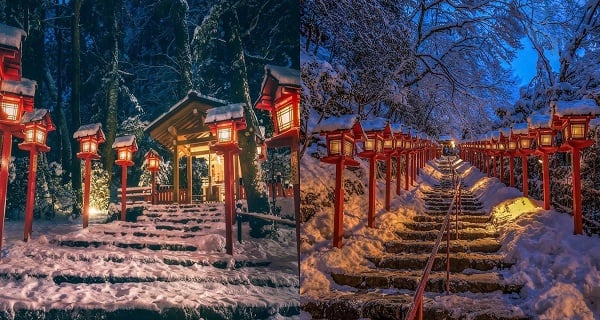 京都冬季限定！貴船神社夜間浪漫積雪點燈美景｜日本旅遊｜放假去邊