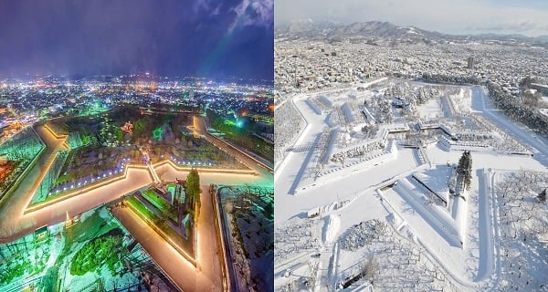 雪季必訪北海道五稜郭公園 欣賞超壯觀星型堡壘夜景！｜日本旅遊｜放假去邊