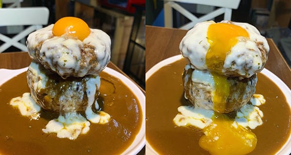 台灣Cafe 高質咖哩熔岩芝士漢堡扒飯！｜台灣美食｜放假去邊