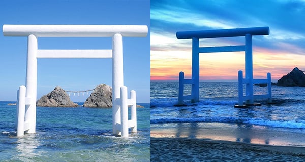 日本福岡海岸夫婦岩 夕陽美景超夢幻｜日本旅遊｜放假去邊