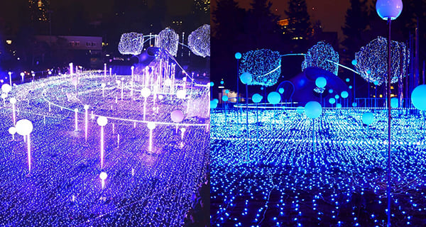 東京Midtown夢幻燈飾 紫藍色星光灑滿廣場| 日本旅遊 | 放假去邊