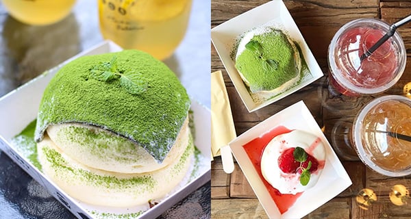 日本庭園抹茶pancake 鋪滿厚厚抹茶粉超好味｜日本美食｜放假去邊