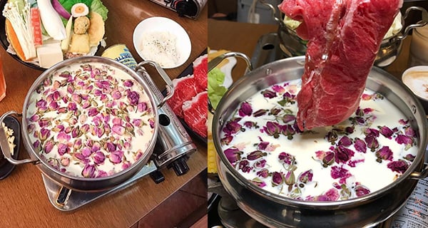 台灣大熱玫瑰鮮奶鍋 成鍋鋪滿玫瑰超浪漫｜台灣美食｜放假去邊