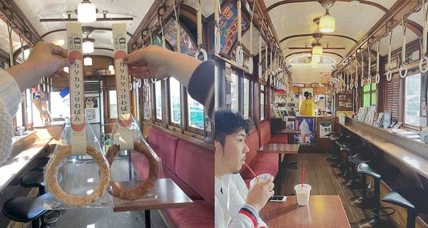 日本懷舊電車改裝Café 「吊環麵包」好食好玩~｜日本美食｜放假去邊