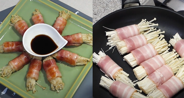 【食譜】宵夜必食！五步就整到金菇煙肉卷｜香港美食｜放假去邊