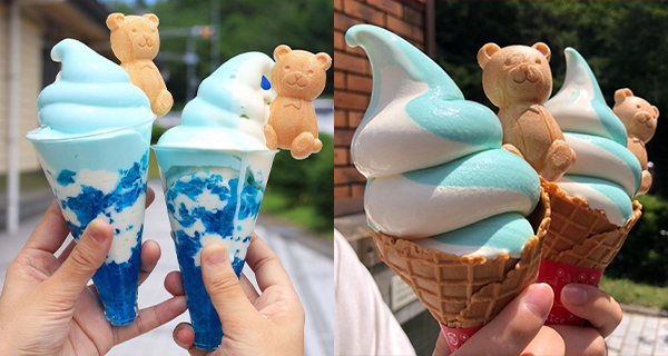 【日本】可愛小熊遇上藍天白雲雪糕！超治癒造型與清新味道｜日本美食｜放假去邊