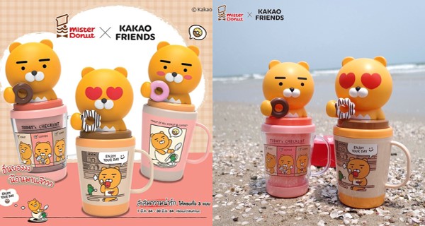 夏日新品推出！限定Kakao Friends X MisterDount 「Ryan大頭水杯」實用度高！｜泰國購物｜放假去邊