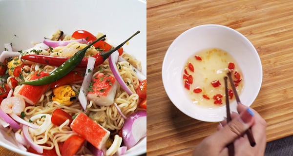 【放假廚房】泰式海鮮涼拌撈麵 酸辣開胃！夏日好味道｜放假食譜｜放假去邊