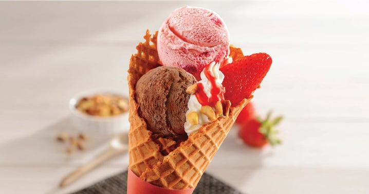 【買一送一】Haagen-Dazs雙球鮮果華芙筒一次過歎兩款口味雪糕+自選水果 只需$42.5/張