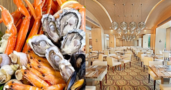 【土瓜灣8度海逸酒店8度餐廳自助餐買一送二】$220起歎鱈場蟹腳、生蠔、麵包蟹、煎鴨肝伴黑松露汁、避風塘軟殼蟹、聖誕朱古力樹頭蛋糕